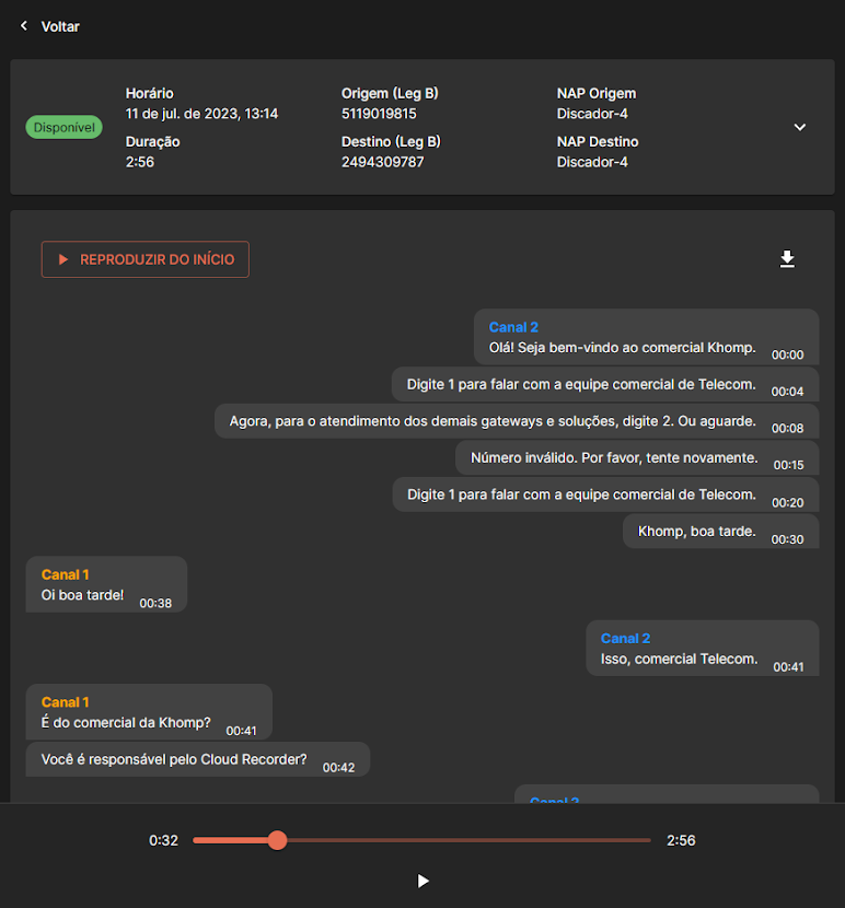 Tela Recorder - Transcrição